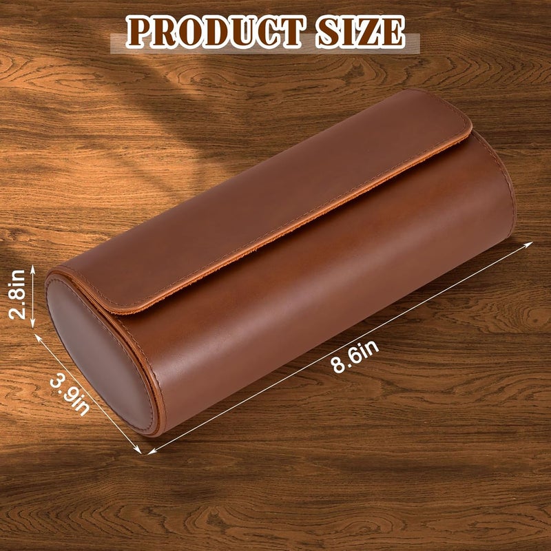 ROSELLE Watch Roll Travel Case for Men and Women- 3 Watch Storage and Organizer-Secure Storage with Innovative Removable Pillows & Solid Dividers for Home, Travel and Display(Brown) - Image 2